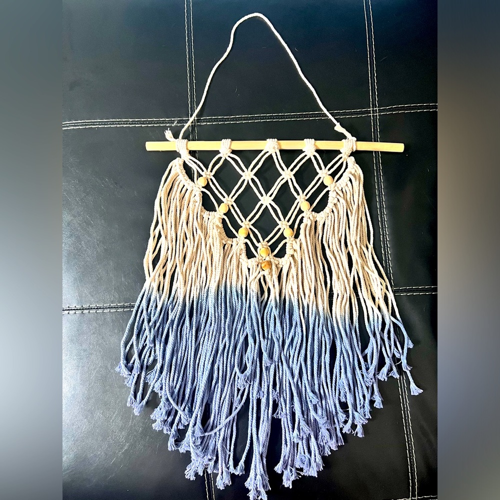 Macrame Hanging Decor - lilac/lt blue